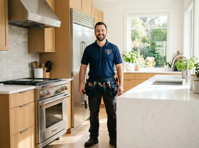 Appliance Repair Hero technician in a Alice, TX kitchen after an appliance repair